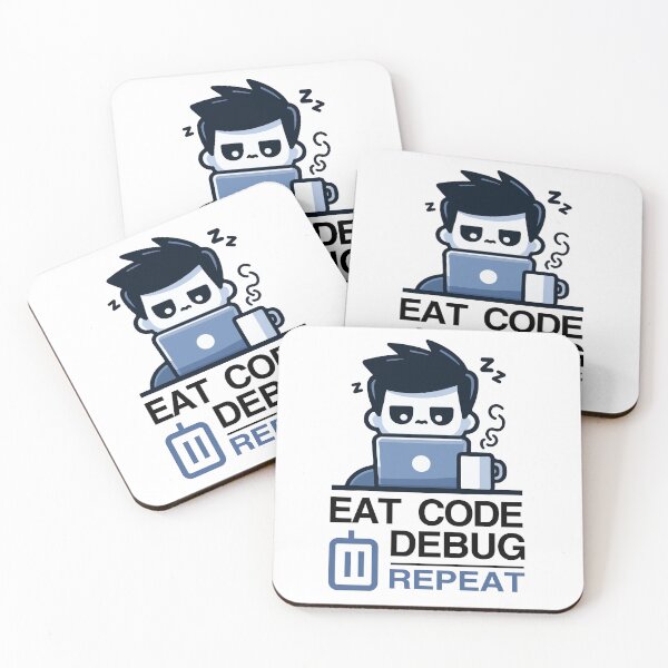 Item preview, Eat Code Debug Repeat – Funny Programmer Cartoon Coding Life Design designed and sold by Design-Pro-21.
