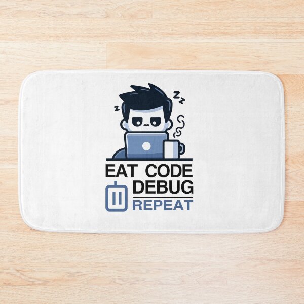 Item preview, Eat Code Debug Repeat – Funny Programmer Cartoon Coding Life Design designed and sold by Design-Pro-21.