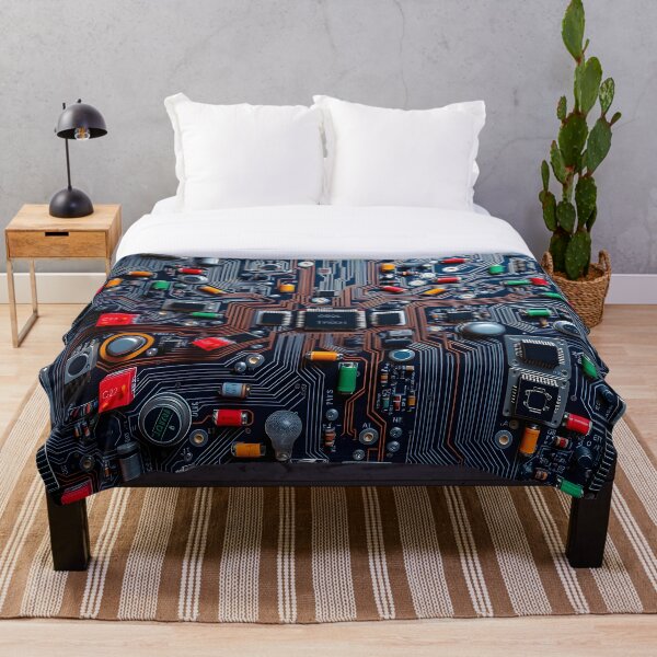 Item preview, vintage circuit board pattern  designed and sold by veryarticulated.