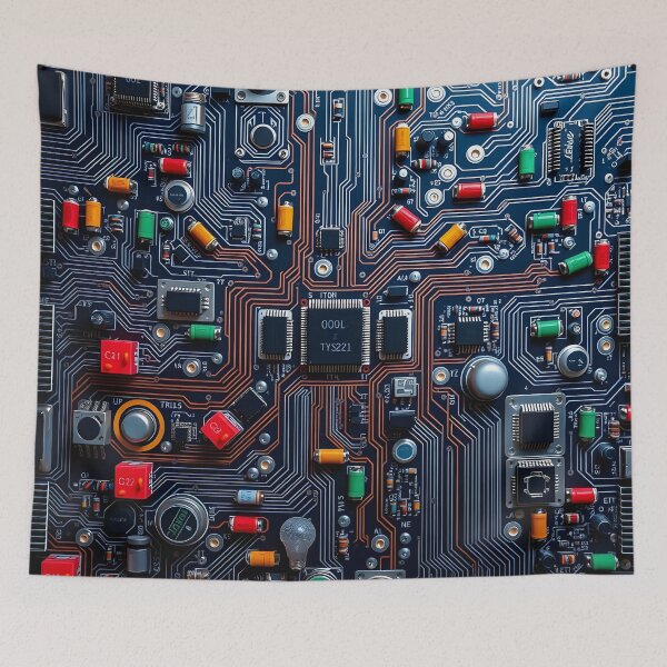Item preview, vintage circuit board pattern  designed and sold by veryarticulated.