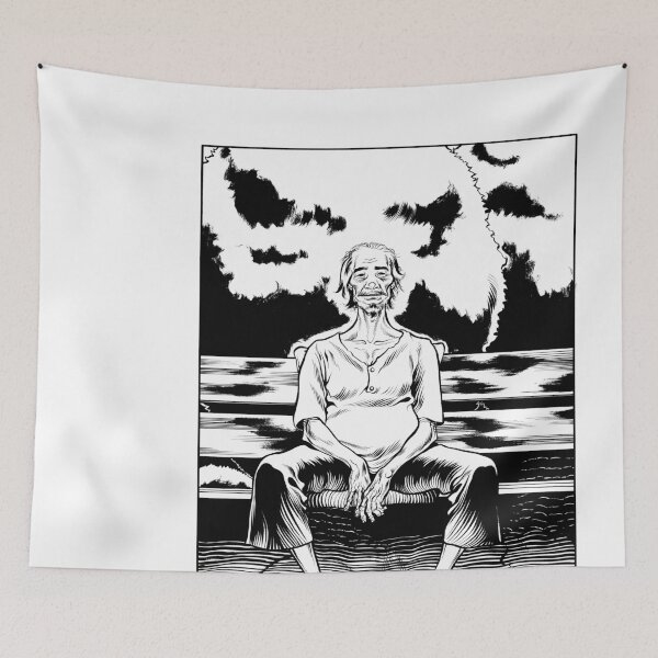 Item preview, Zen Taoist Farmer Ink Drawing designed and sold by VesperyThings.