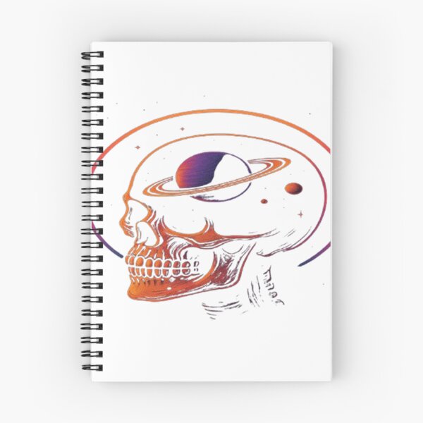 Item preview, Cosmic Skull Art  2 – Neon Space Illustration with Saturn and Retro Glow designed and sold by FernandsOficial.