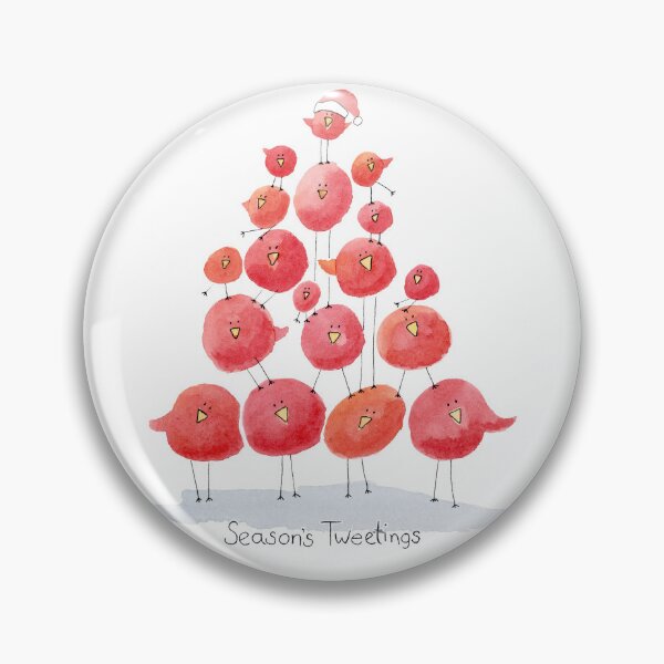 Aperçu de l'œuvre Oiseaux mignons d'arbre de Noël créée et vendue par Raven Studio.