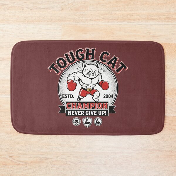 Item preview, Tough Cat Champion - Never Give Up Boxing Fitness Motivation designed and sold by AwesomeBeyondLimits.