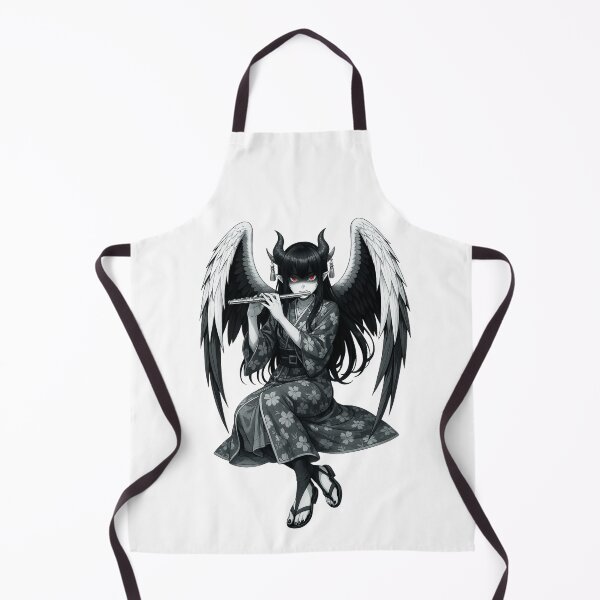 Item preview, Demon Flute Maiden – Dark Angel in Winter Kimono designed and sold by KamiVerse.