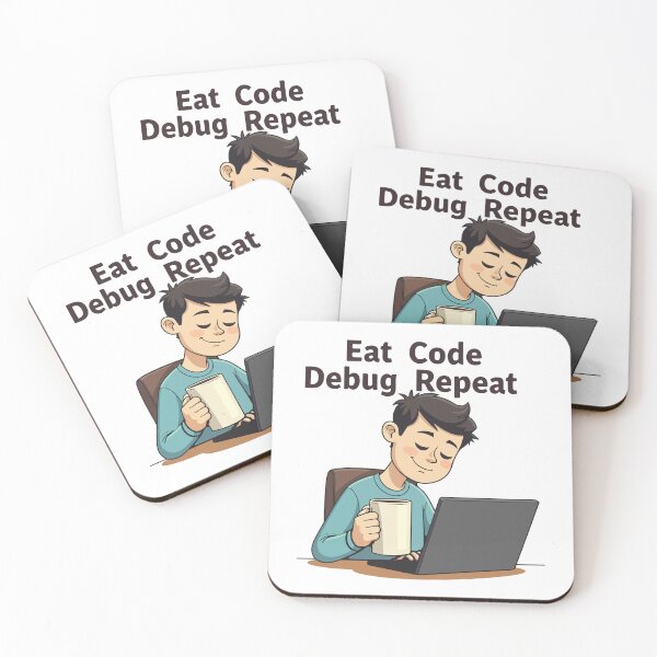 Item preview, Eat Code Debug Repeat – Programmer Quote Painting Style Coding Design designed and sold by Design-Pro-21.