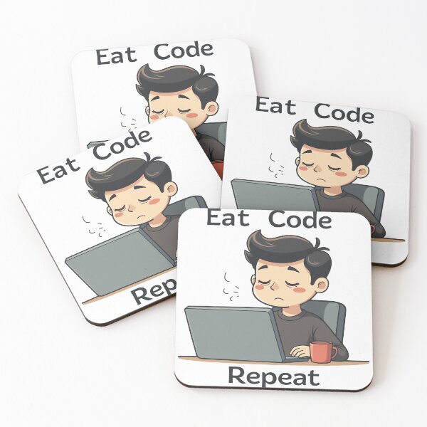 Item preview, Eat Code Repeat Programmer T-Shirt – Funny Coding Quote Tee for Developers & Coders designed and sold by Design-Pro-21.