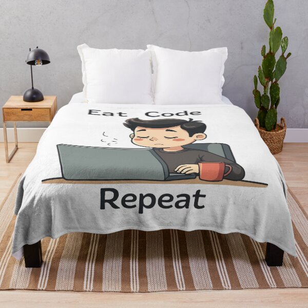 Item preview, Eat Code Repeat Programmer T-Shirt – Funny Coding Quote Tee for Developers & Coders designed and sold by Design-Pro-21.