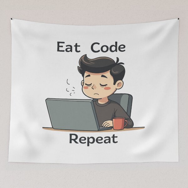 Item preview, Eat Code Repeat Programmer T-Shirt – Funny Coding Quote Tee for Developers & Coders designed and sold by Design-Pro-21.