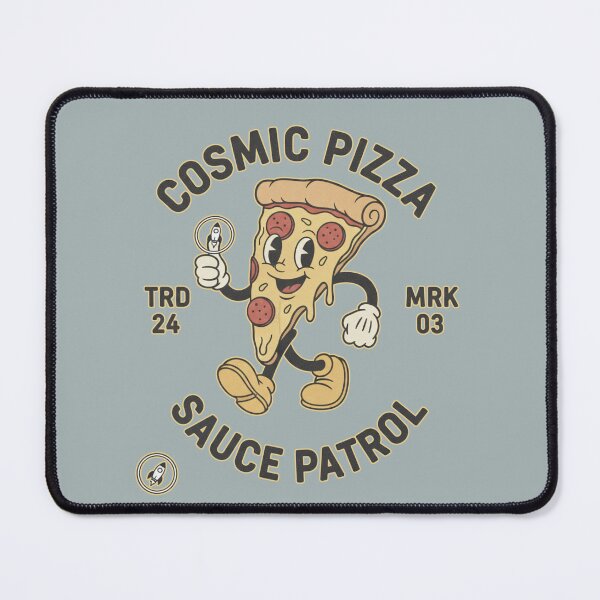 Item preview, Cosmic Pizza Sauce Patrol - Retro Mascot Food Cartoon designed and sold by AwesomeBeyondLimits.