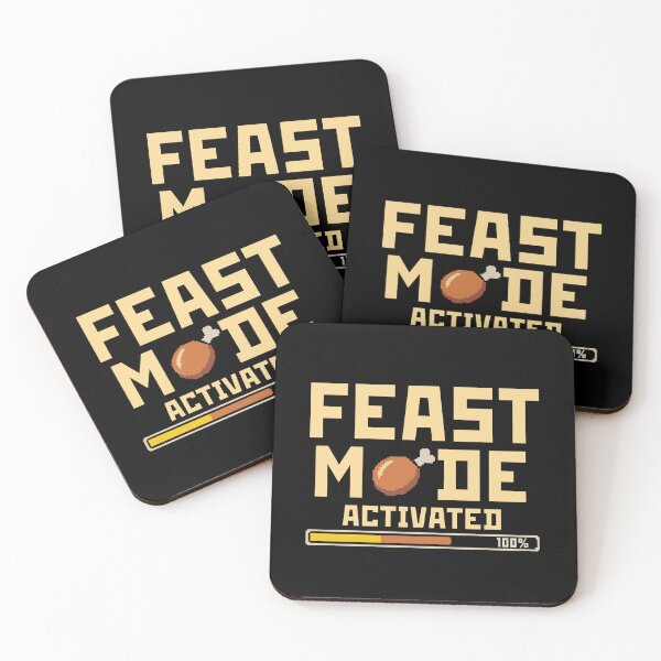 Item preview, Feast Mode Activated – Pixel Turkey Gamer Thanksgiving designed and sold by Lora Art.