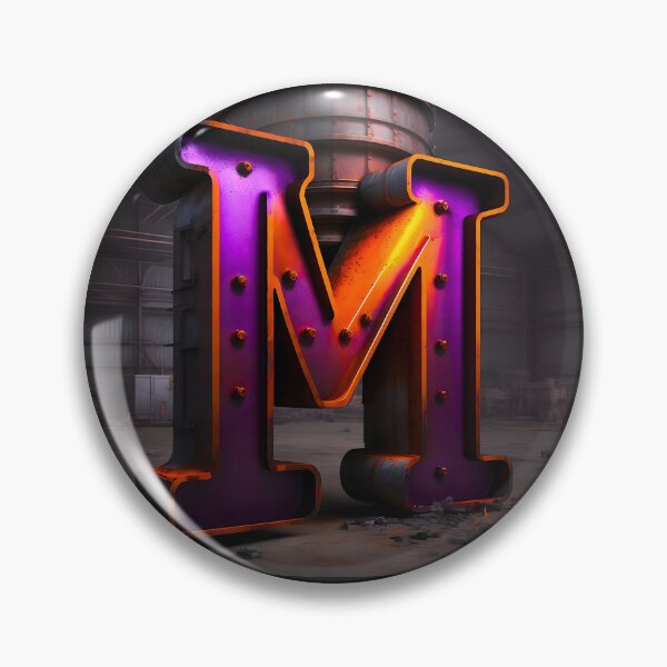 Item preview, A LETTER M IN IRON AND PURPLE LIGHT designed and sold by infinitearte.