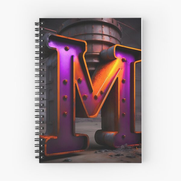 Item preview, A LETTER M IN IRON AND PURPLE LIGHT designed and sold by infinitearte.