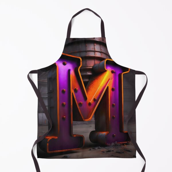 Item preview, A LETTER M IN IRON AND PURPLE LIGHT designed and sold by infinitearte.