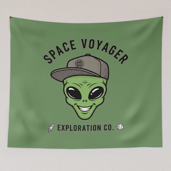 Item preview, Space Voyager Exploration Co. - Cool Green Alien with Cap designed and sold by AwesomeBeyondLimits.
