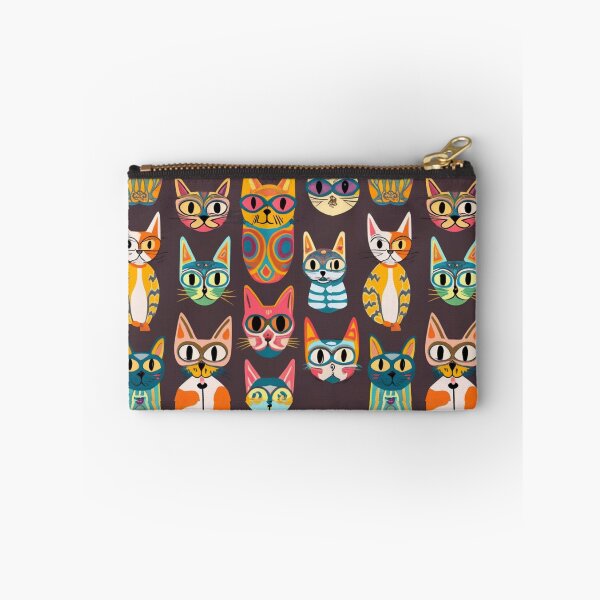 Item preview, typography, film, painting, seamless boho pattern with images of cats in all shapes and sizes, film, painting, product, typography illustration, designed and sold by gulka8.