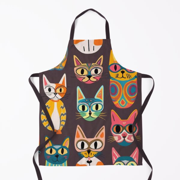 Item preview, typography, film, painting, seamless boho pattern with images of cats in all shapes and sizes, film, painting, product, typography illustration, designed and sold by gulka8.