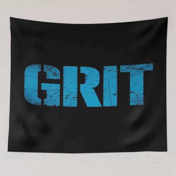Item preview, GRIT Motivational Typography – Bold Distressed Blue Text for Apparel, Posters & Stickers designed and sold by Bright Nest Studio.