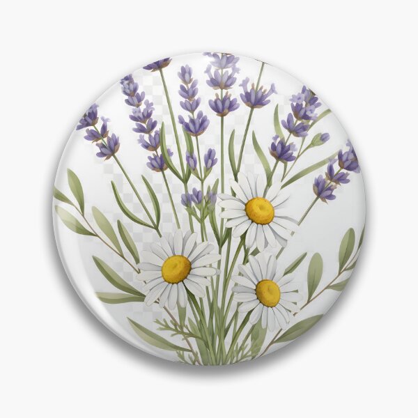 Item preview, Simple Lavender Daisy Bouquet Watercolor Floral Wall Art designed and sold by RBCTk.