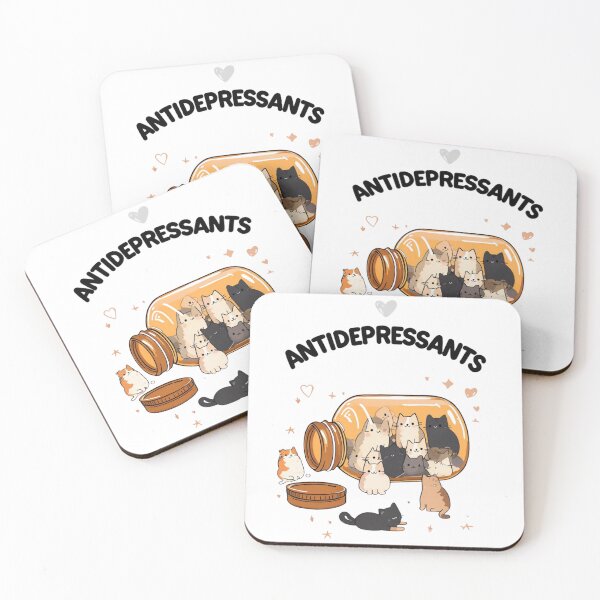Item preview, Antidepressants Cats — Cute Serotonin Boost Kittens in a Jar Illustration designed and sold by Colorful-Garden.