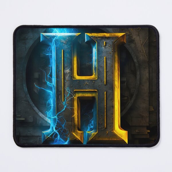 Item preview, A LETTER H MADE OF IRON AND YELLOW LIGHT designed and sold by infinitearte.