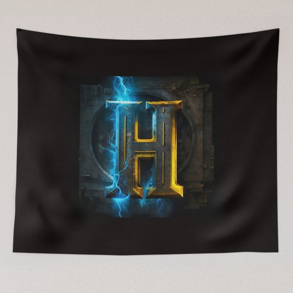 Item preview, A LETTER H MADE OF IRON AND YELLOW LIGHT designed and sold by infinitearte.
