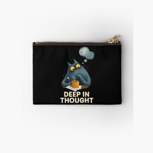 Item preview, Deep In Thought, Thinking Cat With Coffee designed and sold by Bliss Find And Design.