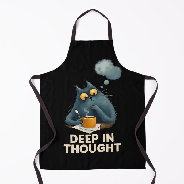 Item preview, Deep In Thought, Thinking Cat With Coffee designed and sold by Bliss Find And Design.