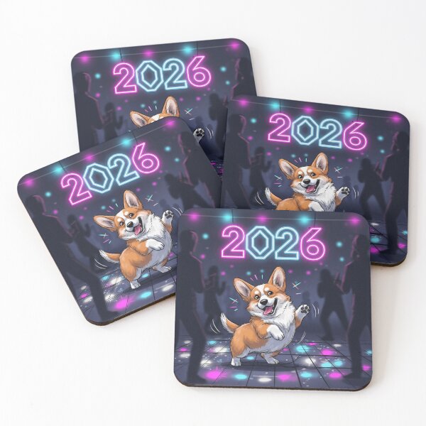 Item preview, Corgi Dancing at 2026 Party designed and sold by PetJoyPrintsCO.