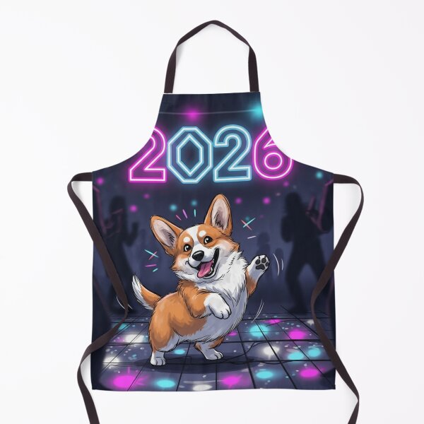 Item preview, Corgi Dancing at 2026 Party designed and sold by PetJoyPrintsCO.