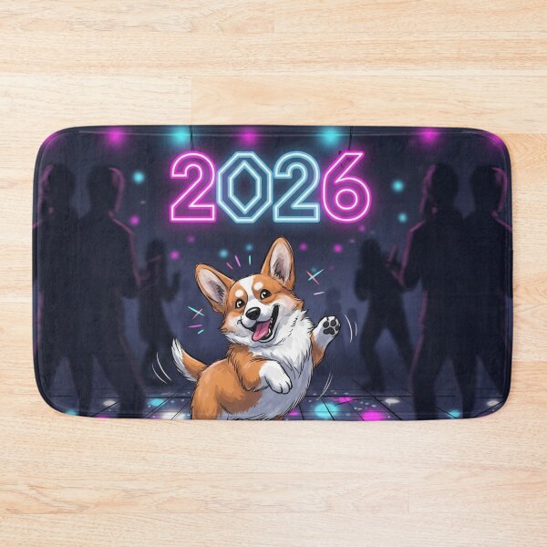 Item preview, Corgi Dancing at 2026 Party designed and sold by PetJoyPrintsCO.