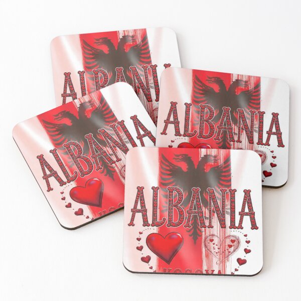Item preview, Albania Kosova Love – Double-Headed Eagle Heart Design designed and sold by kimkosovo.