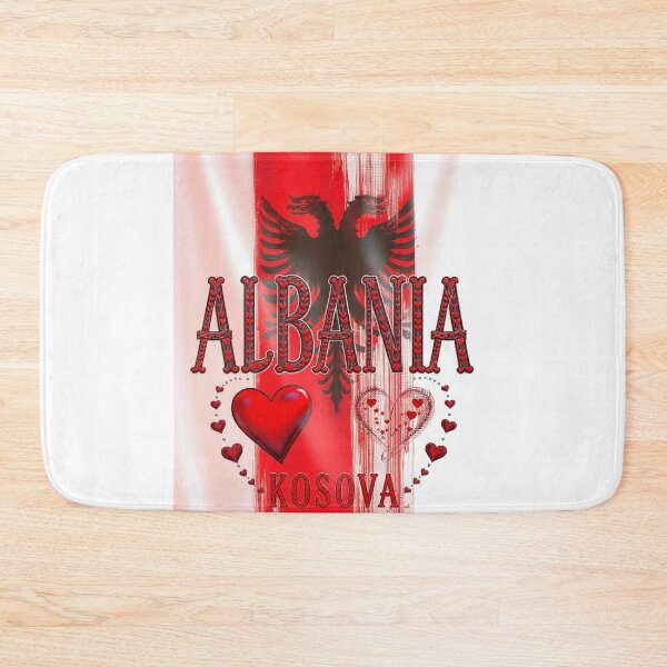 Item preview, Albania Kosova Love – Double-Headed Eagle Heart Design designed and sold by kimkosovo.