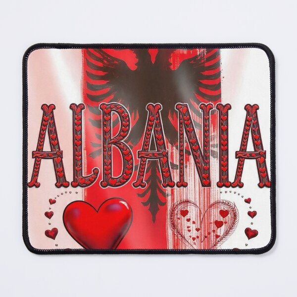Item preview, Albania Kosova Love – Double-Headed Eagle Heart Design designed and sold by kimkosovo.
