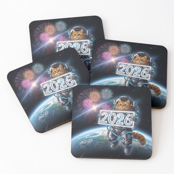 Item preview, Astronaut Cat Welcoming 2026 designed and sold by PetJoyPrintsCO.