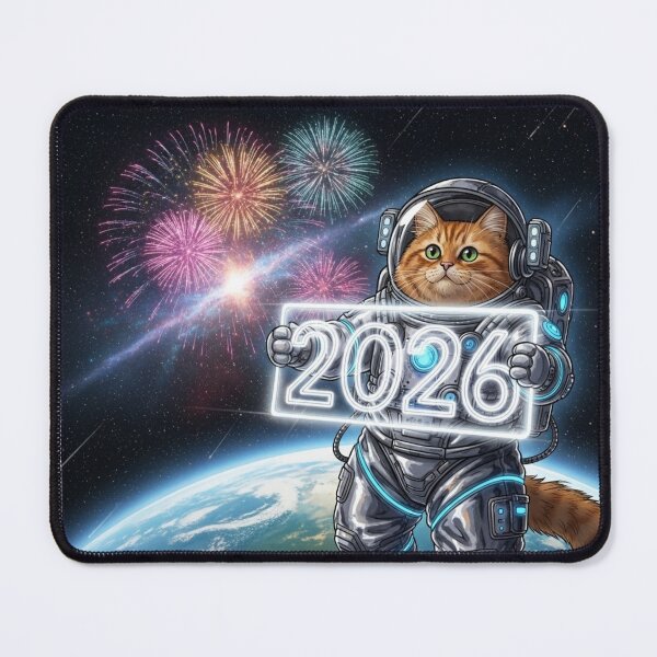 Item preview, Astronaut Cat Welcoming 2026 designed and sold by PetJoyPrintsCO.