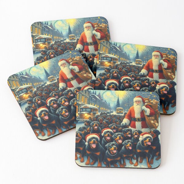 Item preview, Santa with Rottweilers designed and sold by 123ks.