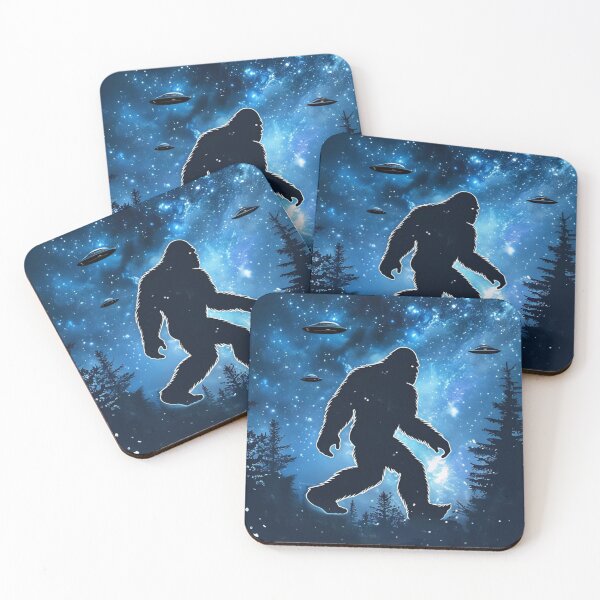 Item preview, Bigfoot Sasquatch UFO Galaxy Silhouette T-Shirt designed and sold by GiftLore Studio.