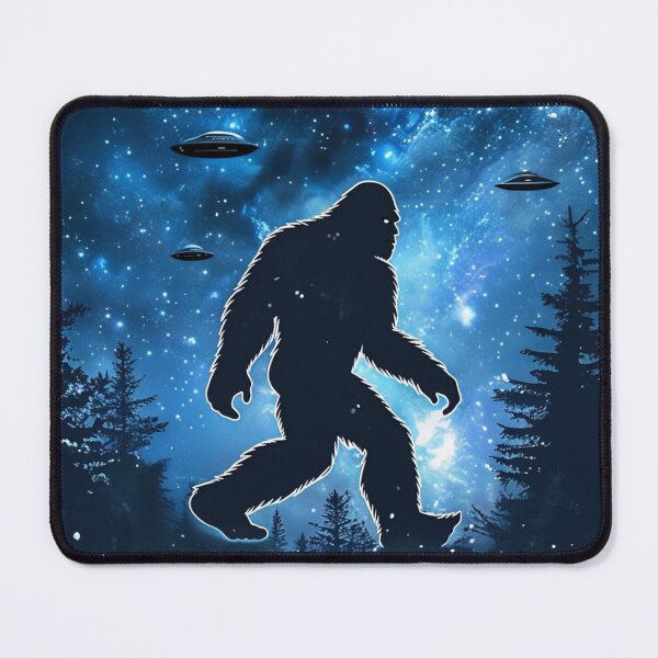 Item preview, Bigfoot Sasquatch UFO Galaxy Silhouette T-Shirt designed and sold by GiftLore Studio.