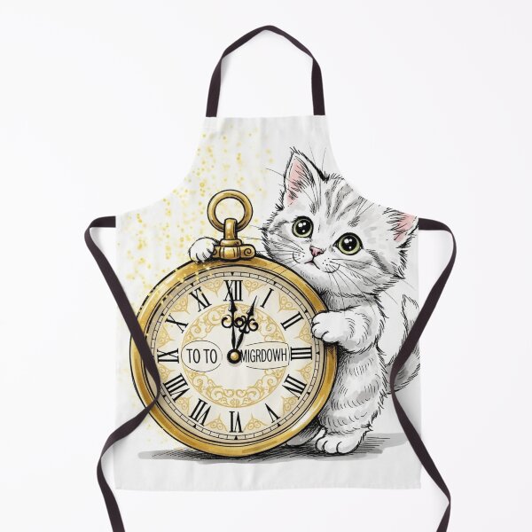 Item preview, Kitten with Midnight Countdown Clock designed and sold by PetJoyPrintsCO.