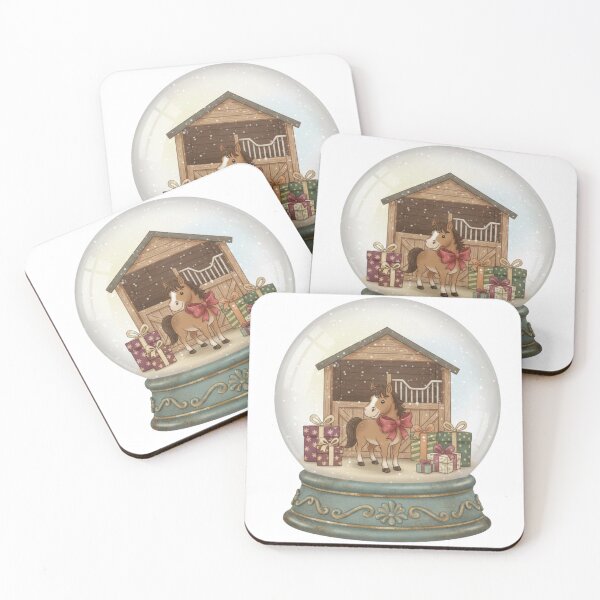 Item preview, Gift Horse Snow Globe – Holiday Stable Illustration – Classic Idiom Vintage Art Gift designed and sold by CulturalCurios.