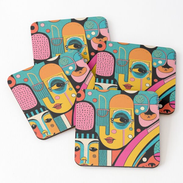 Item preview, logo, picture, illustration, fabric, multicolor graffiti graphics, colorful pattern with rainbow of doodles, in the style of postmodern  designed and sold by gulka8.