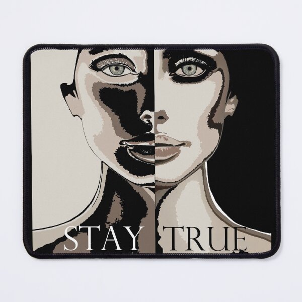 Item preview, Stay True - Christian Themed Inspirational Abstract and Message for Women - Tan Black designed and sold by ABG Inspirational Art.