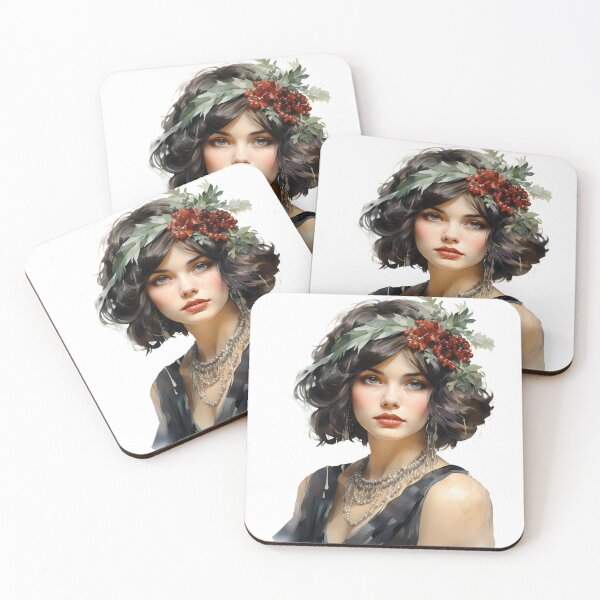 Item preview, Christian Christmas Vintage Woman Art designed and sold by VineVibe16Studio.