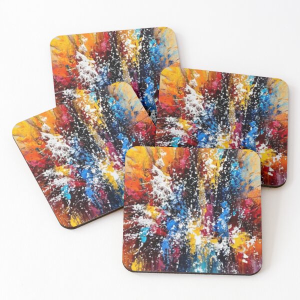 Item preview, logo, picture, illustration, fabric, multicolor graffiti graphics, nice, colorful pattern, textured abstract painting acrylics designed and sold by gulka8.