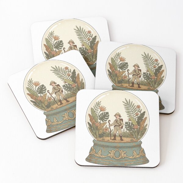 Item preview, Explorer Snow Globe – Speak Softly and Carry a Big Stick – Vintage Adventure Idiom Art Description: designed and sold by CulturalCurios.