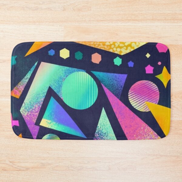 Item preview, logo, picture, illustration, fabric, multicolor graffiti graphics, nice, colorful geometric pattern, holofoil, shiny, shiny, made of glass, black, gold, gilded, designed and sold by gulka8.