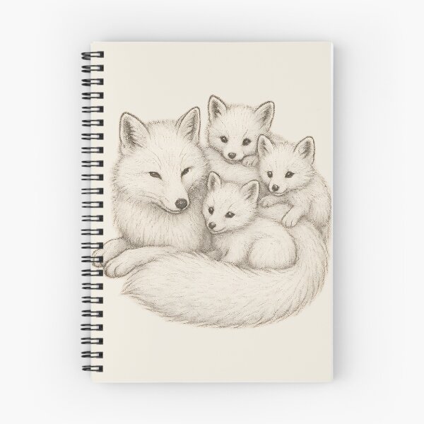 Item preview, Arctic Fox Family – Hand-Drawn Illustration designed and sold by TLG_Designs.