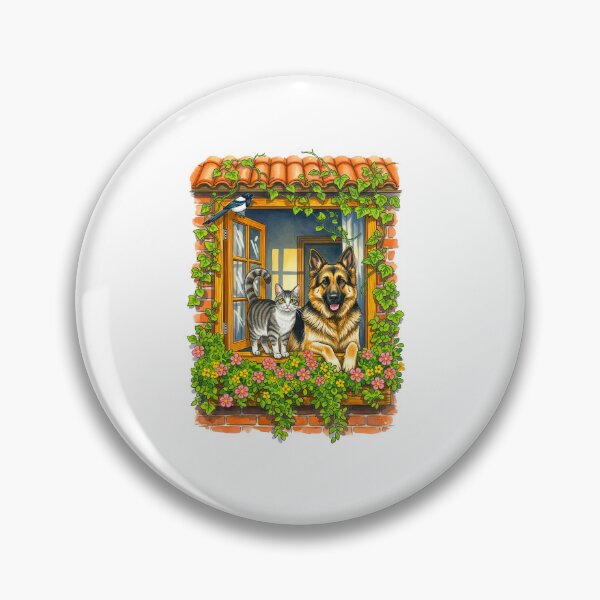 Item preview, German Shepherd Cat Magpie Window designed and sold by TeeARTHY.