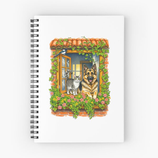 Item preview, German Shepherd Cat Magpie Window designed and sold by TeeARTHY.